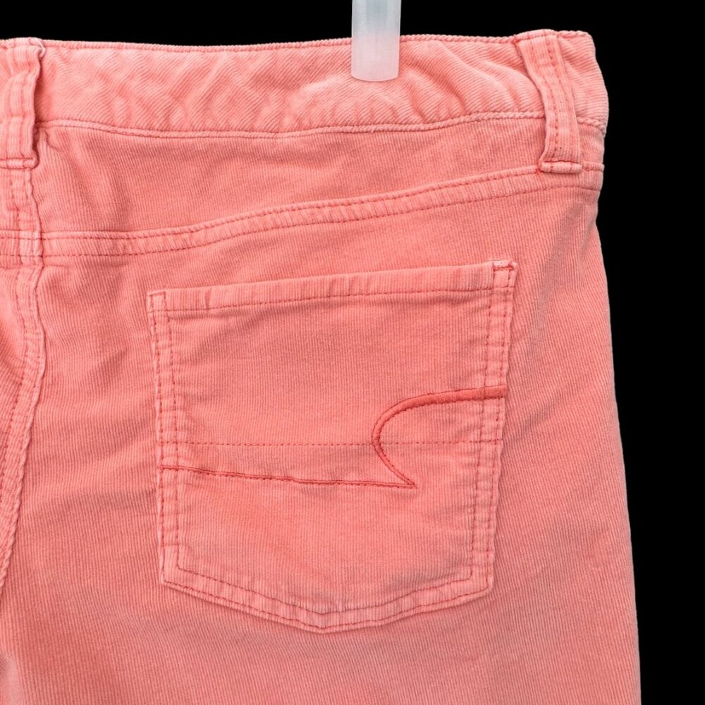 American Eagle Outfitters Pants Jeggings 14 Pink Super Stretch Low Corduroy EUC - Picture 5 of 13